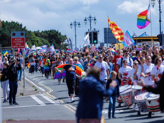 Hundreds of people marched along Southsea. Picture: Marcin Jedrysiak