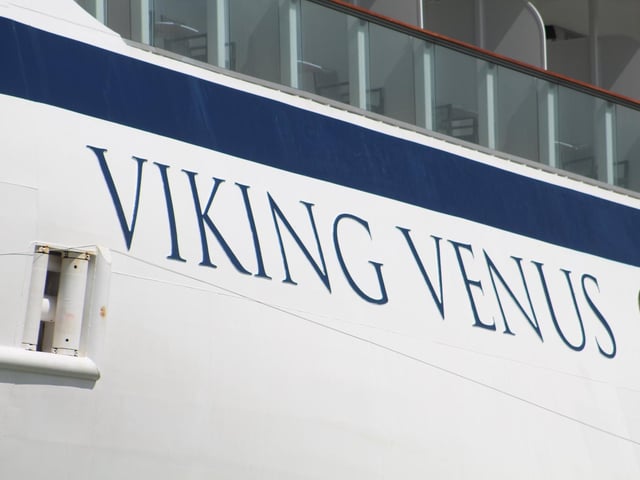 Viking Venus in Portsmouth on April 16 after sailing to Portsmouth International Port.