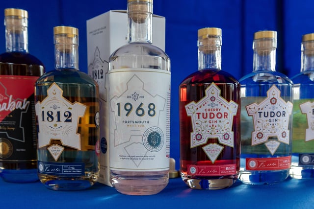 The latest local brews from Portsmouth Distillery including the 1812 - Englands first ever three year old aged rum. Picture: Mike Cooter (091223)