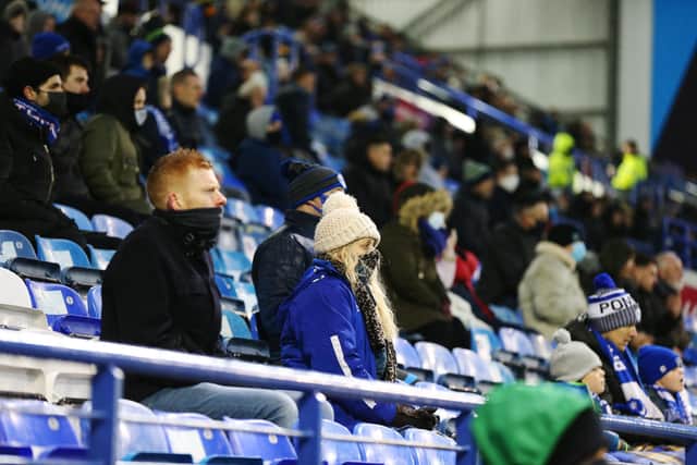 Pompey fans at the Peterborough game this month