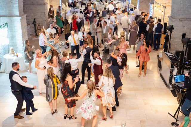 Amy and Craig Hughes's guests party hard in Hangover-style wedding.
Picture: Carla Mortimer Wedding Photography