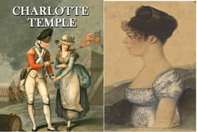 The front cover of the cult hit, Charlotte Temple, left, written by Portsmouth-born author Susanna Rowson, pictured right. The book was the first bestseller in America and is now being republished.