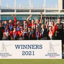 Southern Vipers celebrate retaining the Rachael Heyhoe Flint Trophy. Picture: Nigel French/PA Wire.