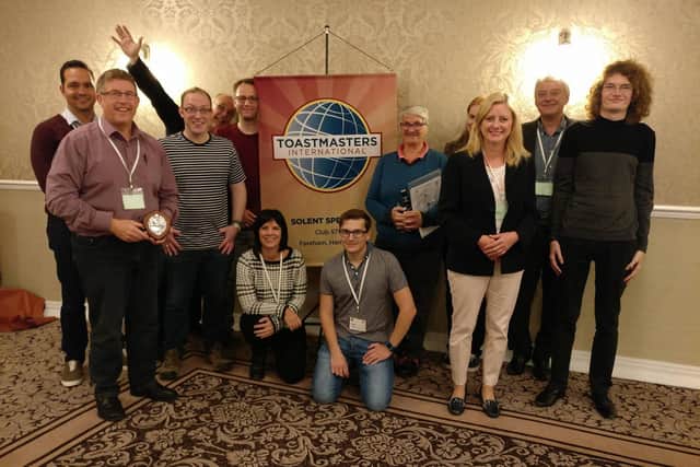 Members of Solent Speakers Toastmasters group pictured when they were able to meet in person at the Lysses Hotel in Fareham