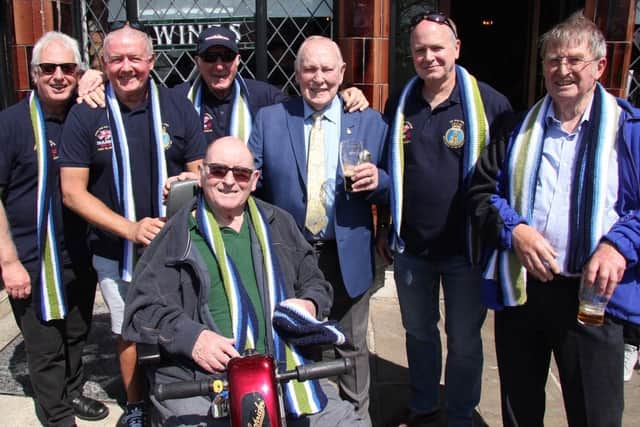 From left - Jess Owens, Graeme Wood,Tony Borgioli, Rob Guyatt, Jeff Low, Tony Travers. Front: Alan Sutherland. Picture: Bob Hind