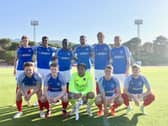 Christian Saydee lines up against FC Europa.