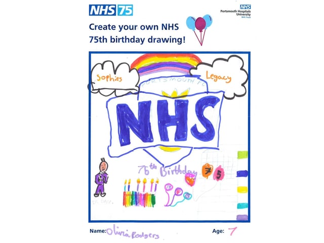 An entry by Olivia, 7, for the children's drawing competition run by Portsmouth Hospitals University NHS Trust