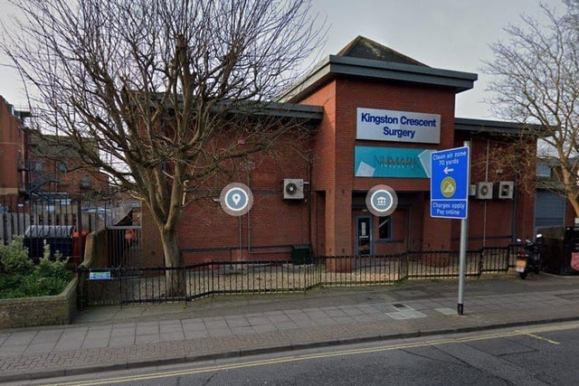 At Portsdown Group Practice in Kingston Crescent, 27.6 per cent of people responding to the survey rated their experience of booking an appointment as good or fairly good. Picture: Google Maps