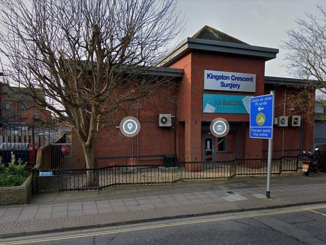 At Portsdown Group Practice in Kingston Crescent, 27.6 per cent of people responding to the survey rated their experience of booking an appointment as good or fairly good. Picture: Google Maps