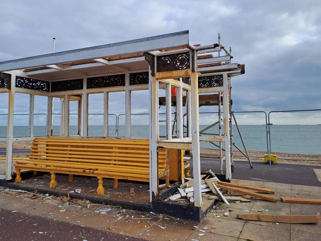 The first shelter has been taken apart