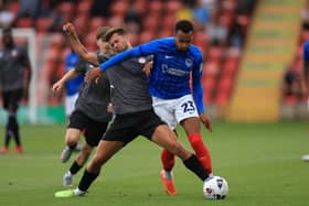Josh Murphy on the charge in Pompey's victory over Woking. Picture: Simon Roe/ProSportsImages