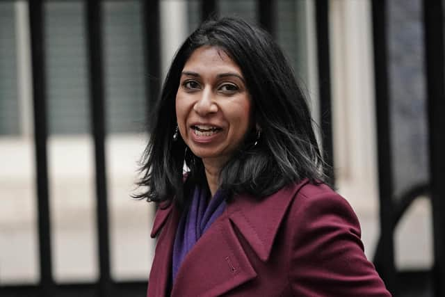 Attorney general Suella Braverman who has vowed to put Russian soldiers found guilty of war crimes in Ukraine behind bars. Picture date: Sunday March 13, 2022.