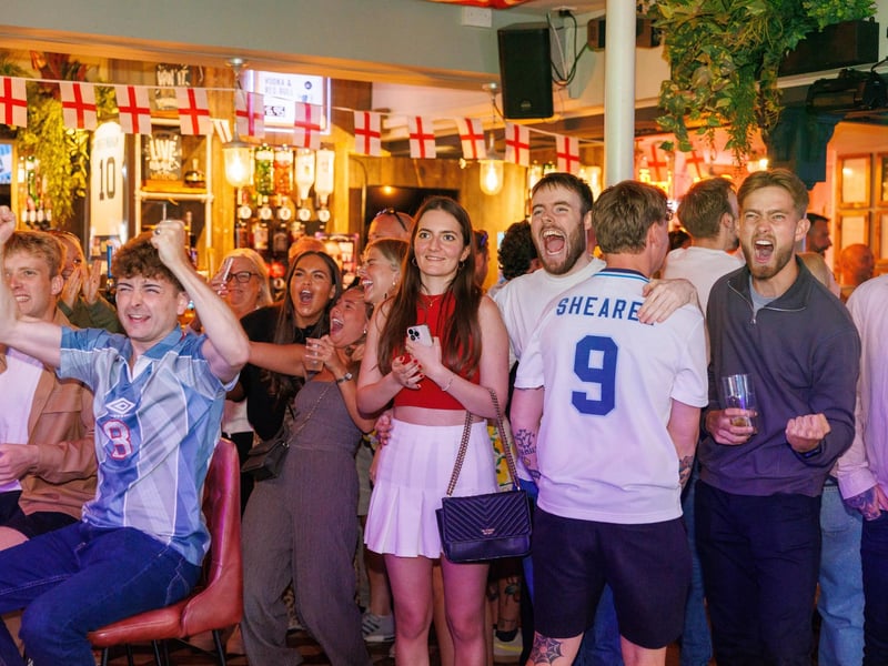 Fans watching England - Switzerland match at the Lord John Russell. Picture: Marcin Jedrysiak