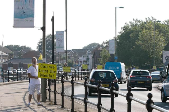 Anti vax protest at Fareham on September 16. Photo: Leoni Watt