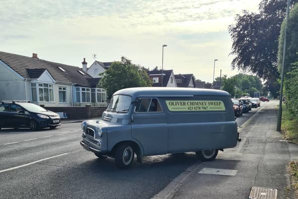 The distinctive Bedford CA van has been working with Oliver Chimney Sweeps. Pic supplied