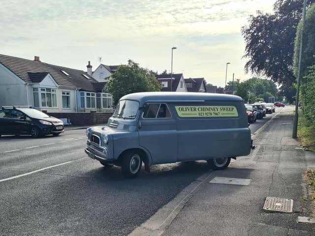 The distinctive Bedford CA van has been working with Oliver Chimney Sweeps. Pic supplied