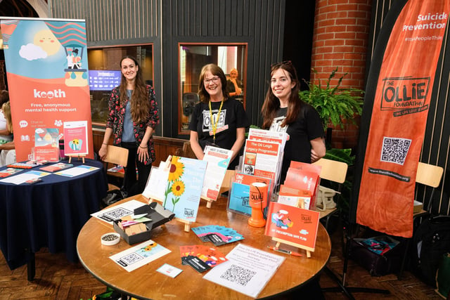 Pictured is: Alec from Kooth, a free and anonymous counselling service and Debbie Rocketry and Katie Hughes from the Ollie Foundation, a suicide prevention charity.

Picture: Keith Woodland