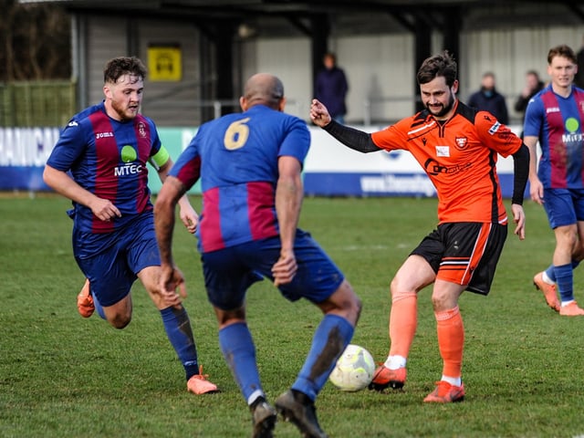 George Barker on the ball for Portchester. Picture by Daniel Haswell