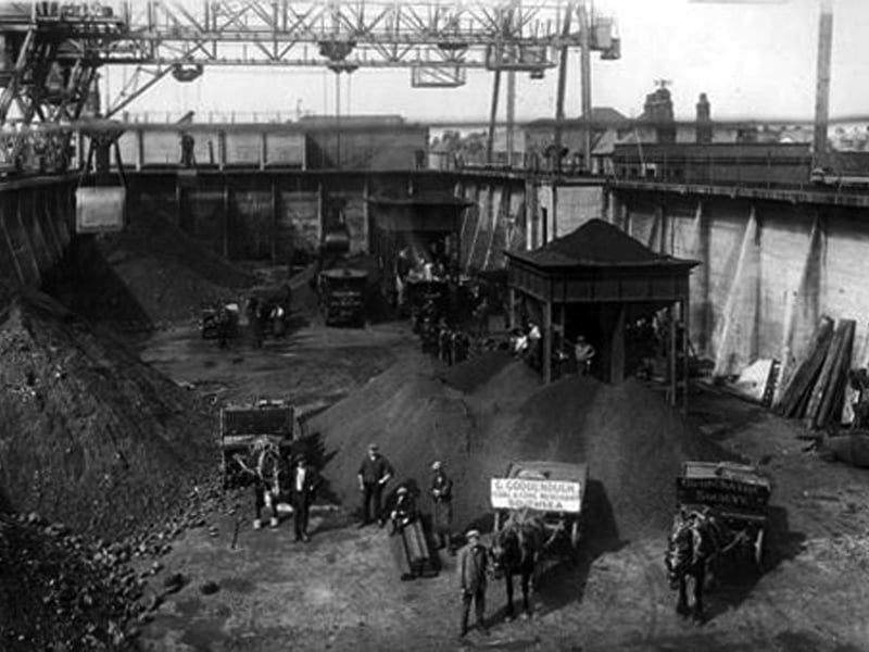 The inside of Fraser & White's coal bunker close to the Bridge Tavern, Old Portsmouth