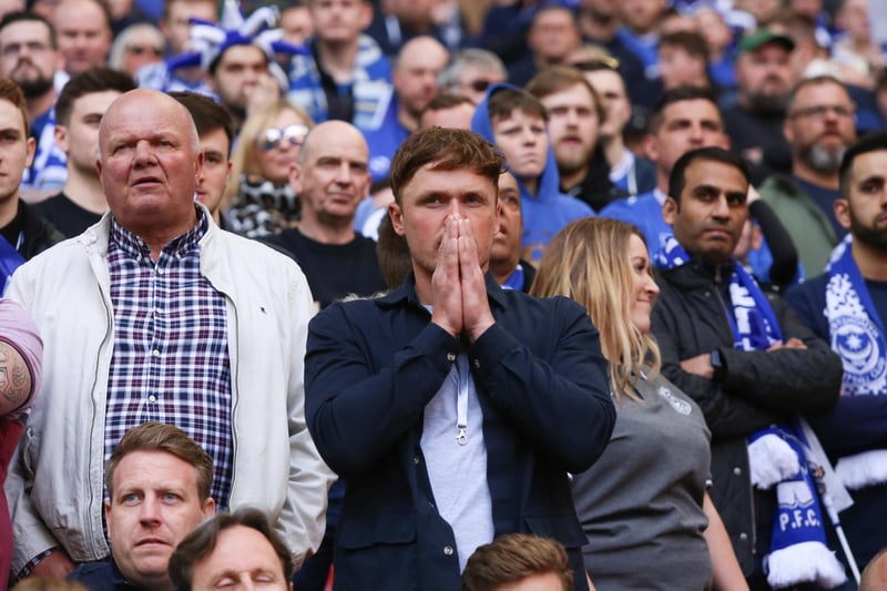 Pompey fans at Wembley against Sunderland in the Checkatrade Trophy final on March 31, 2019. Picture: Habibur Rahman