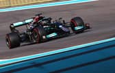 Lewis Hamilton of Great Britain driving the (44) Mercedes AMG Petronas F1 Team Mercedes W12 during final practice ahead of the F1 Grand Prix of Abu Dhabi at Yas Marina Circuit on December 11, 2021 in Abu Dhabi, United Arab Emirates. Picture: Lars Baron/Getty Images