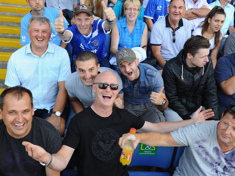 Pompey fans prior to a League Two game with Oxford United at Fratton Park in August 2013. Photo by Mike Hewitt/Getty Images