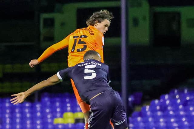 Pompey defender Rasmus Nicolaisen made his Pompey debut against Southend in midweek.  Picture: Nigel Keene