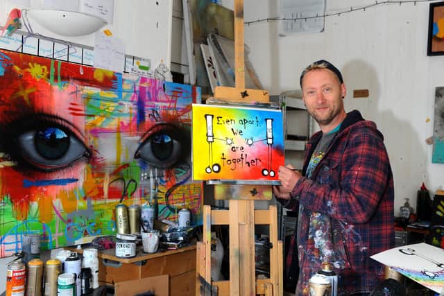 Artist My Dog Sighs has created some artwork for The News, Portsmouth.
Picture: Sarah Standing (010520-8191)