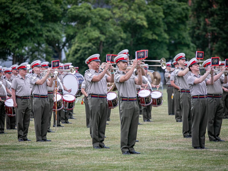 Royal Marines Band Service Beating Retreat Rehearsals on Whale Island, Portsmouth on Wednesday 3rd July 2024Picture: Habibur Rahman