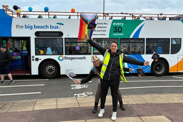 Stagecoach South in front of Pride bus