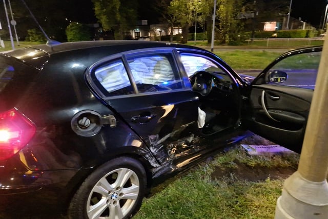 Crash scene outside McDonald's in Cosham