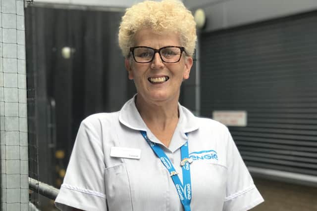 Cleaner Leanne Hughes has worked as a cleaner for 20 years at Queen Alexandra Hospital