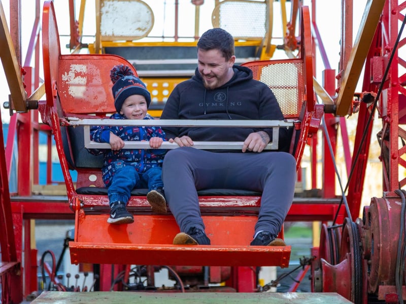 Pictured - Reuben, three, with Dad Ben on the big wheel