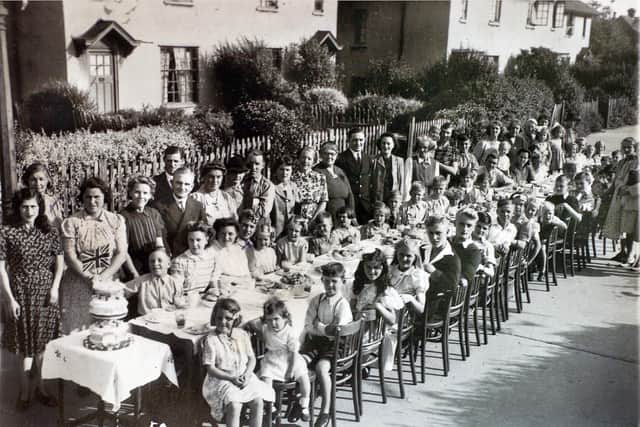 VJ Day street party in July 1945. Place unknown. Credit: Gosport Museum