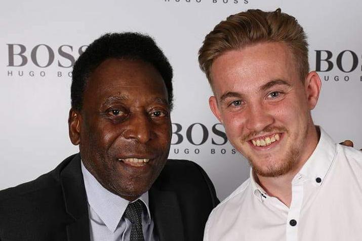 Sean Barnes with all-time Brazilian football great, Pelé