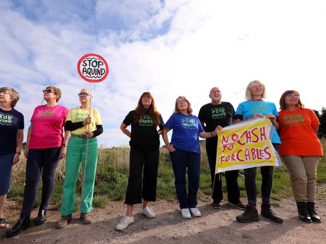 Let's Stop Aquind protesters at the Fort Cumberland car park in Eastney.

Picture: Chris Moorhouse