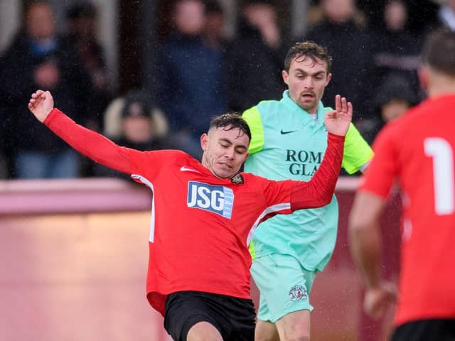 Jack Breed netted twice in Fareham's FA Vase defeat to Abbey Rangers. Picture: Keith Woodland (051220-52)