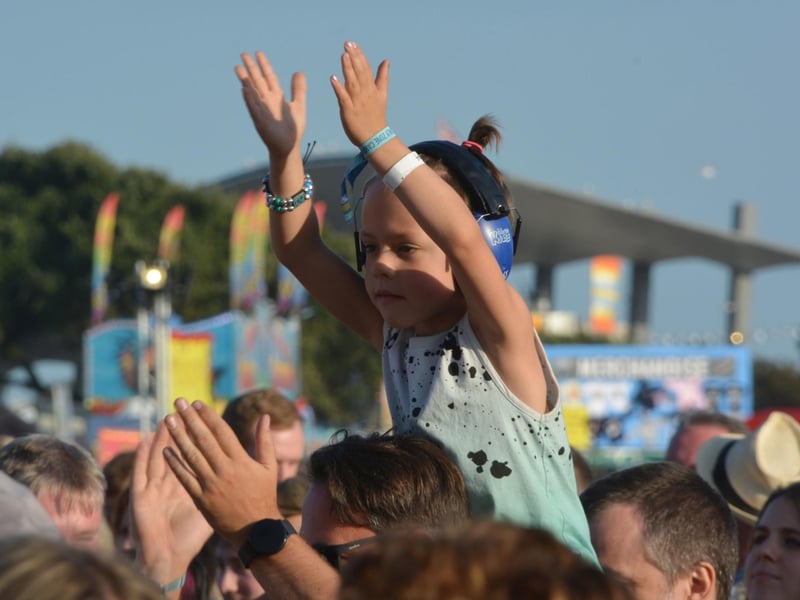 Crowd enjoying Feeder at Victorious Festival, Southsea, Hampshire. Picture date: Friday August 27, 2021. PA Photo. See PA story SHOWBIZ Victorious. Pic: Ben Mitchell/PA Wire