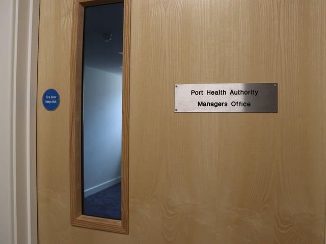 The Border Control Post at Portsmouth International Port, which has been described as a "white elephant" by councillor Gerald Vernon-Jackson. Port director Mike Sellers said roughly half of the building will not be used, as it was built under previous border control specifications.