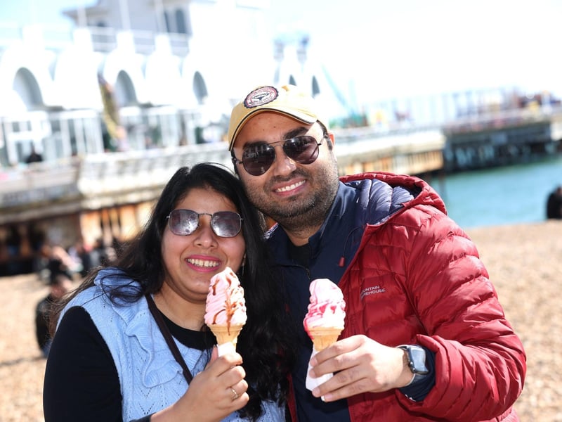 Rohit and Richa on the seafront