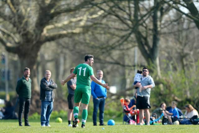 Mob's Darren Ferguson reacts to being sin-binned during the first half of their cup tie against Portchester Rovers.
Picture: Chris Moorhouse