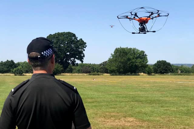 Hampshire police have deployed drones more than 200 times since they were brought into use in July 2019. Picture: Hampshire/Thames Valley police