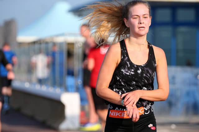 Eleanor Purdue was first female home in the Fareham parkrun Picture: Chris Moorhouse   (jpns 091021-16)