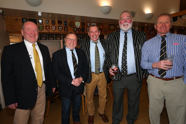 From left - Rob Townsend, Roger Sellers, Hugh 'Chalky' White, club chariman Jon Whitehouse and Max Sparks. Picture: Chris Moorhouse