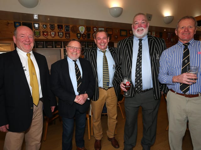 From left - Rob Townsend, Roger Sellers, Hugh 'Chalky' White, club chariman Jon Whitehouse and Max Sparks. Picture: Chris Moorhouse