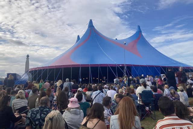 Irish comedian Dara Ó Briain in the Big Top Comedy and Cabaret at Victorious Festival