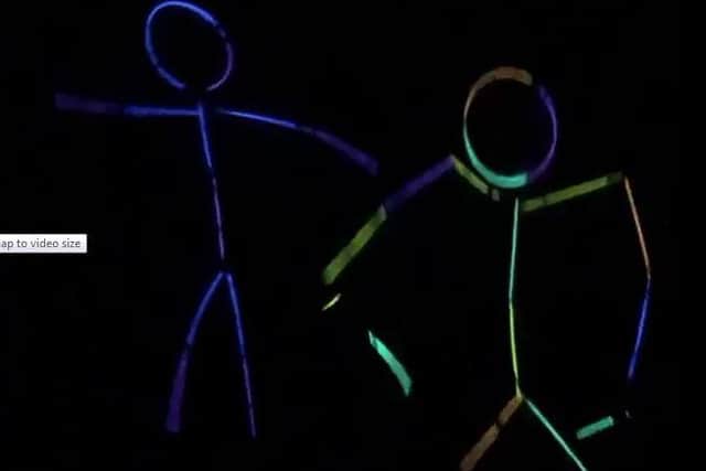 Dancing skeletons, Rosie age 17, Ruby age 13, Logan age 11.