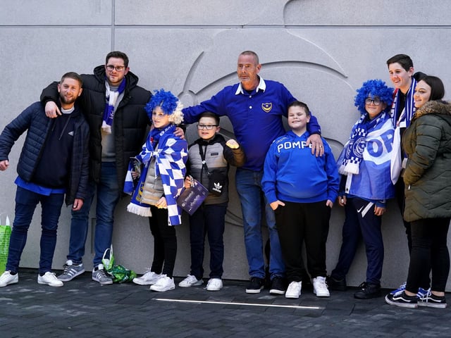 Pompey fans at the Tottenham Hotspur Stadium.