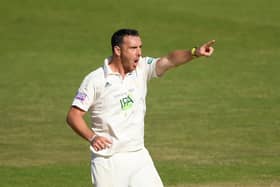 Kyle Abbott has now taken 10 or more wickets in a Championship match on three occasions for Hampshire. Photo by Alex Davidson/Getty Images.