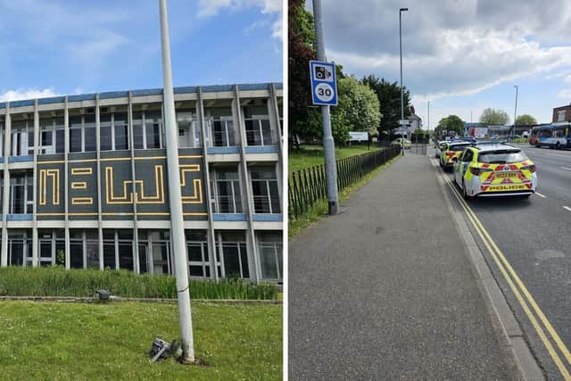 Police were first called to The News Centre today at 11am.